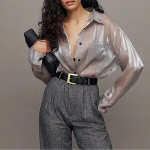 Reformation Will Oversized Sheer Shirt